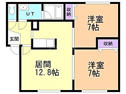 ポラリス 2LDKの間取図画像
