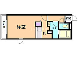 マリオン桑園 1Kの間取図画像