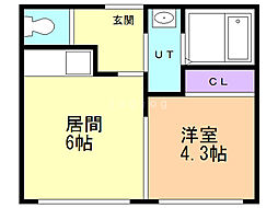 ルーチェ 1DKの間取図画像