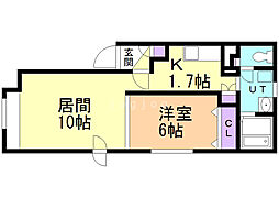 ジュネス24 1LDKの間取図画像