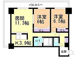 グレイスコート桑園 2LDKの間取図画像
