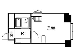 クィーン南5条 1Kの間取図画像