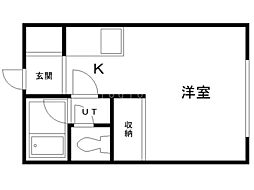 ハイツ3・6 ワンルームの間取図画像