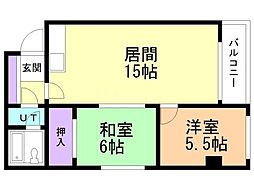 セントラルハイム 2LDKの間取図画像
