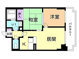 ドミ山鼻九条 2LDKの間取図画像