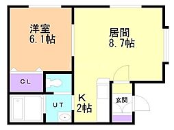 エクシード南15条 1LDKの間取図画像