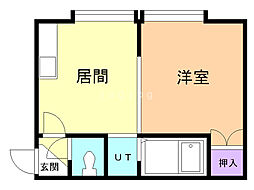 シングルコート宮の森 1DKの間取図画像