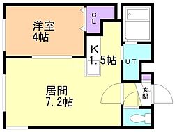 TSUBAKISQUARE静修学園前 1LDKの間取図画像