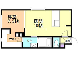 RESTSON旭山公園通 1LDKの間取図画像