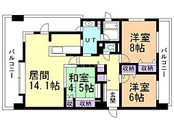 ローザンヌ南9条 3LDKの間取図画像
