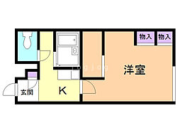 レオパレスSK9 1Kの間取図画像