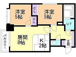 メゾン・ド・北円山 2LDKの間取図画像