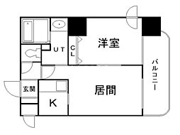 ティアラ資生館 1LDKの間取図画像