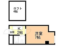 サングレース 1Kの間取図画像