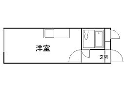 グランバリュー宮の森サウス ワンルームの間取図画像