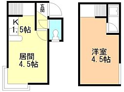 マリオンコートS13 1DKの間取図画像