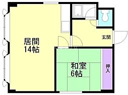 グレイシャス幌彩 1LDKの間取図画像