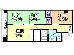 第17松井ビル 3DKの間取図画像