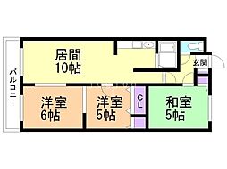 コンチネンタル琴似 3LDKの間取図画像