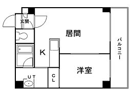 セントポーリア七番館 1LDKの間取図画像