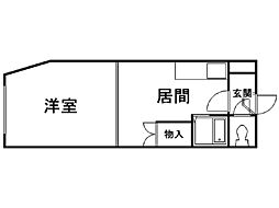 メゾンエスポアール 1DKの間取図画像