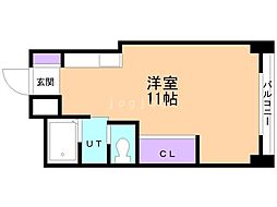 内山マンション ワンルームの間取図画像