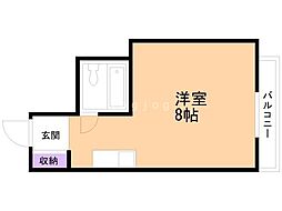 第81松井ビル ワンルームの間取図画像