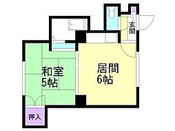 コーポオリーブ 1DKの間取図画像