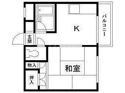 クラークハイツ 1DKの間取図画像