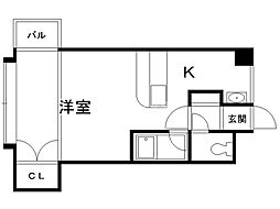 サンシャイン山鼻 1Kの間取図画像