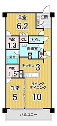 サンリヤン岐阜グランコンド 2LDKの間取図画像