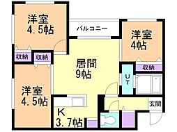 e'clat 3LDKの間取図画像