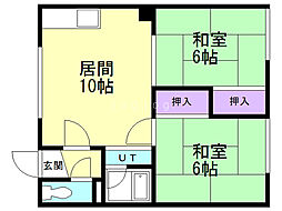 丸栄ハイツ 2LDKの間取図画像