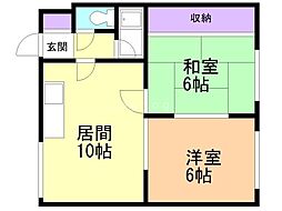 パークハイツ栄 2LDKの間取図画像