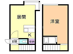 AMS清田21・B 1LDKの間取図画像