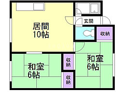 KYハイツ 2LDKの間取図画像