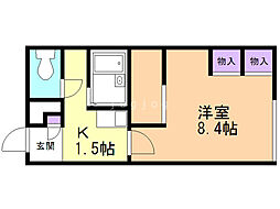 レオパレスブラン 1Kの間取図画像
