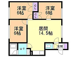 フォレバーコート斉藤 3LDKの間取図画像