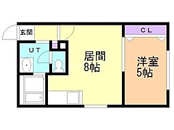 クリスタルN9 1LDKの間取図画像