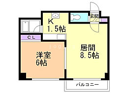 パークサイドヒサエ 1LDKの間取図画像
