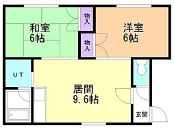 タウンハイツ 2LDKの間取図画像
