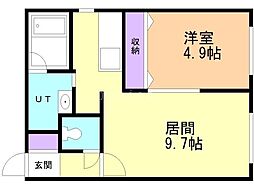 エテルノ白石 1LDKの間取図画像