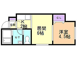 MK・ステュディオ 1LDKの間取図画像