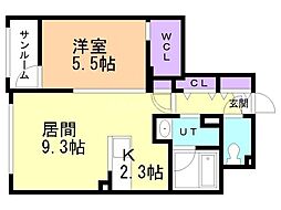 札幌市豊平区豊平一条4丁目マンション 1LDKの間取図画像
