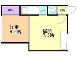 フォース1 1LDKの間取図画像