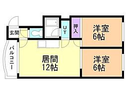 ハイムプロティア 2LDKの間取図画像