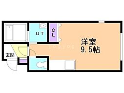 プラティーク札幌 ワンルームの間取図画像