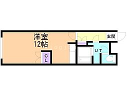 クラリス菊水3 ワンルームの間取図画像