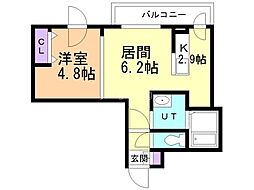 RITZGRANDE東札幌 1LDKの間取図画像