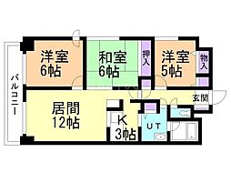 グランメール平和通南 3LDKの間取図画像